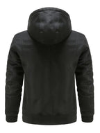 R&B |  Winddichte PU Winterjacke für Herren mit Kapuze