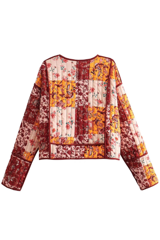 R&B | Lässige kurze Strickjacke gesteppte Baumwolljacke