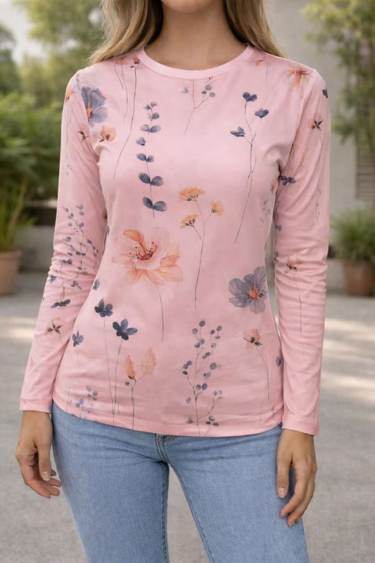 Damen Blumenmuster Sweatshirt R&B
