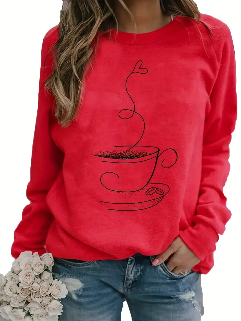R&B | Gemütliches Kaffee Grafisch Sweatshirt