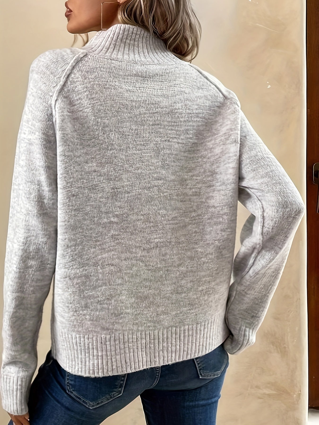 R&B | Lässiger Stricksweater mit Knopfdetails Acryl Weich und Bequem