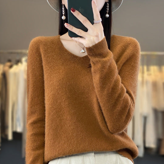 R&B | Lockerer Damenpullover mit V-Ausschnitt für Herbst und Winter