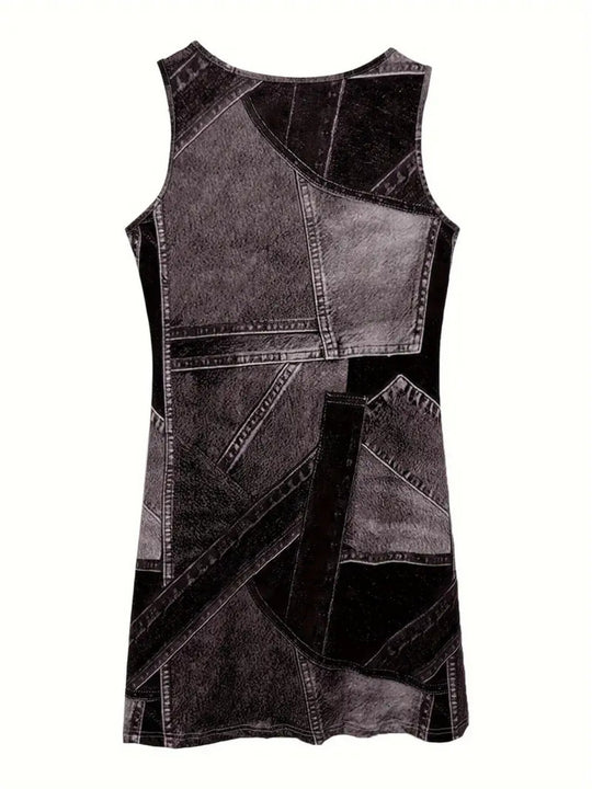 R&B | Kleid mit Denim-Print