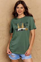 R&B | Simply Love Große Halloween-Themen Grafik Baumwoll-T-Shirt