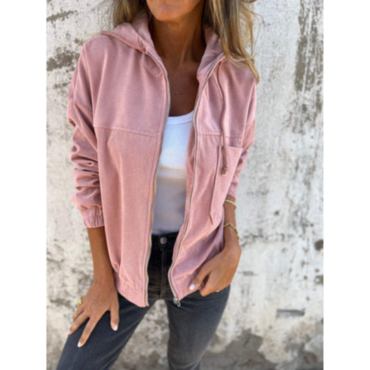 R&B | Damen Langarm Kapuzenshirt mit Reißverschluss