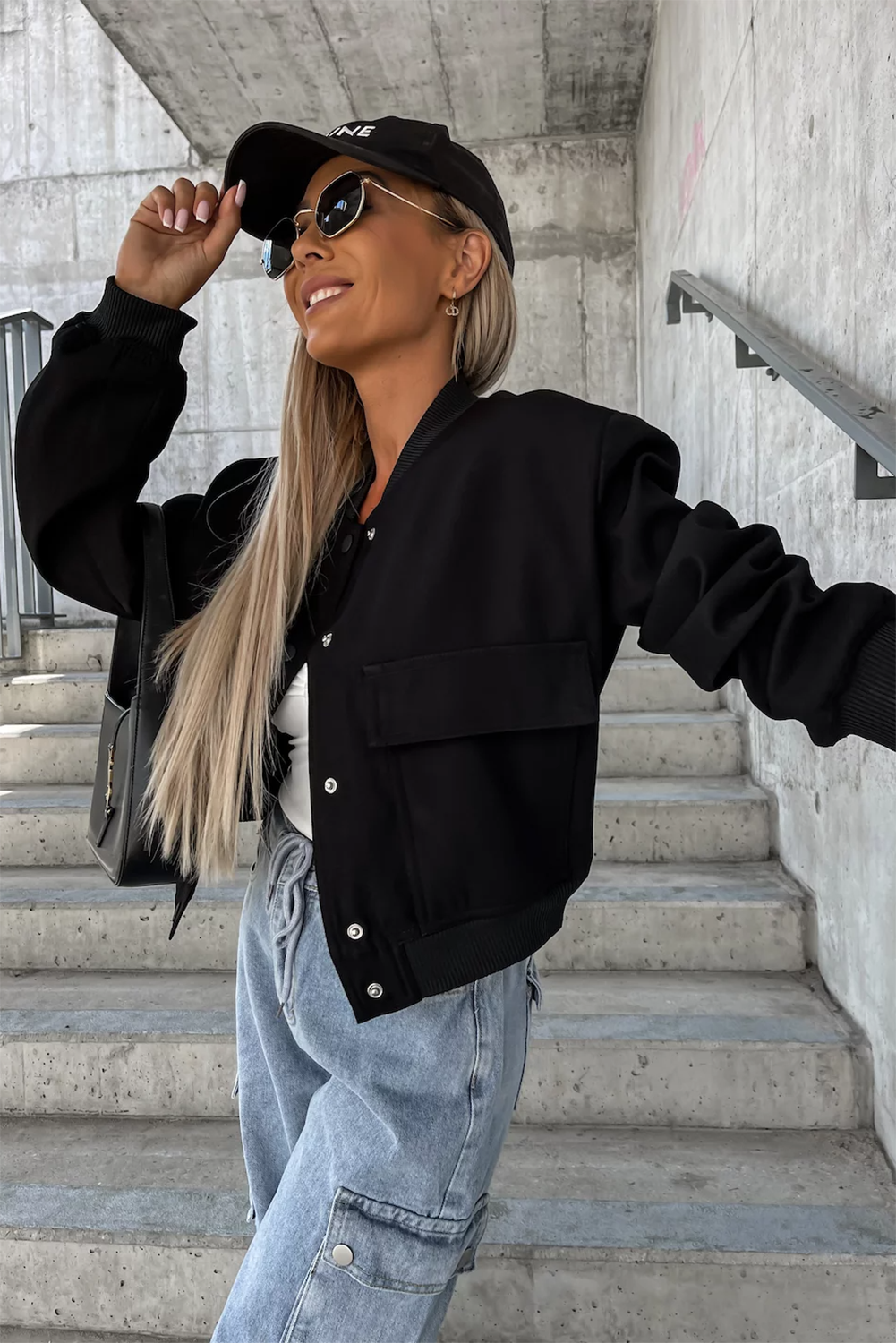 R&B | Bomberjacke mit Taschen Polyester-mischung Klassisch und Zeitlos