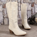 EmberGrace bestickte kniehohe Stiefel R&B