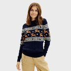 R&B | Der elegante Weihnachtspullover blauer Damen