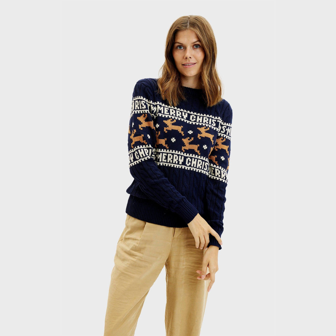 R&B | Der elegante Weihnachtspullover blauer Damen