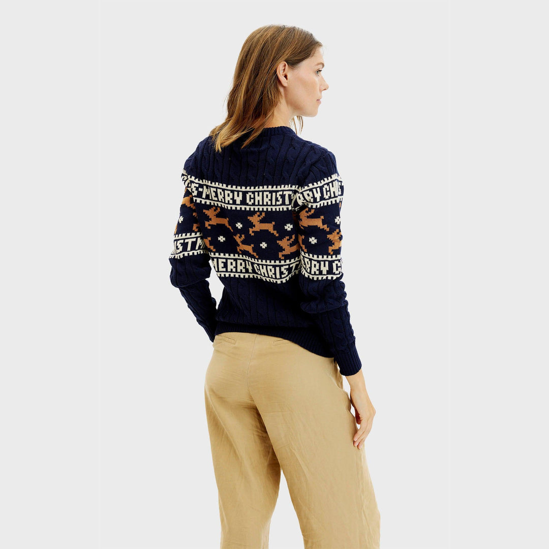 R&B | Der elegante Weihnachtspullover blauer Damen