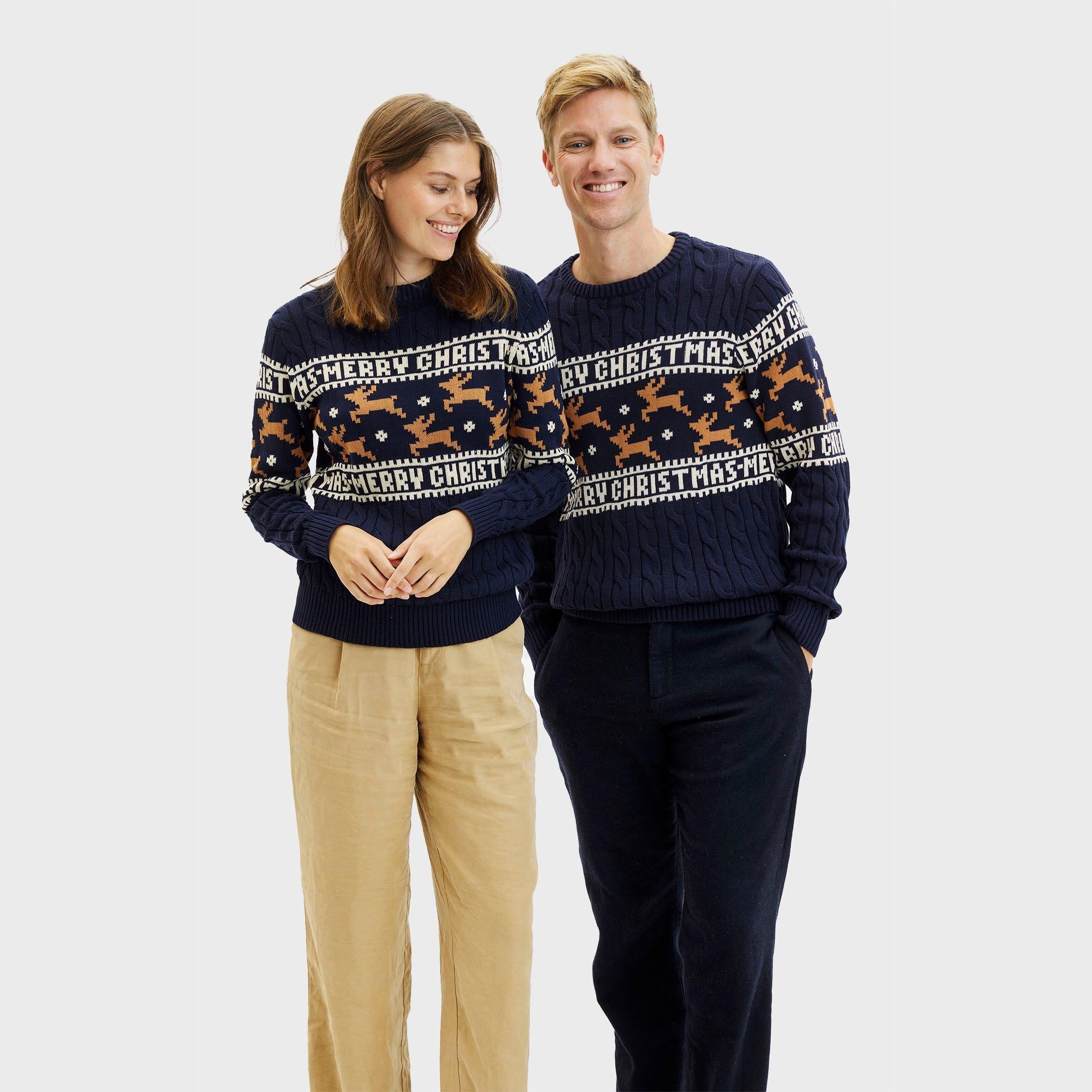R&B | Der elegante Weihnachtspullover blauer Damen