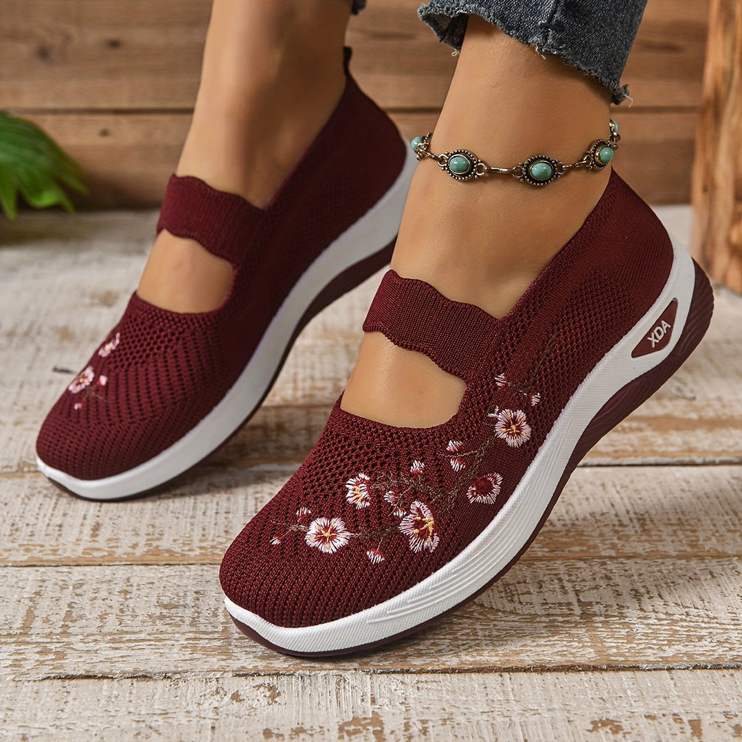Blumenbestickte Mesh Slip-On Schuhe R&B R&B