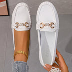 Elegante Damenmokassins mit goldener Zierschnalle R&B R&B