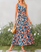 R&B | Kleid mit V-Ausschnitt und elastischer Taille