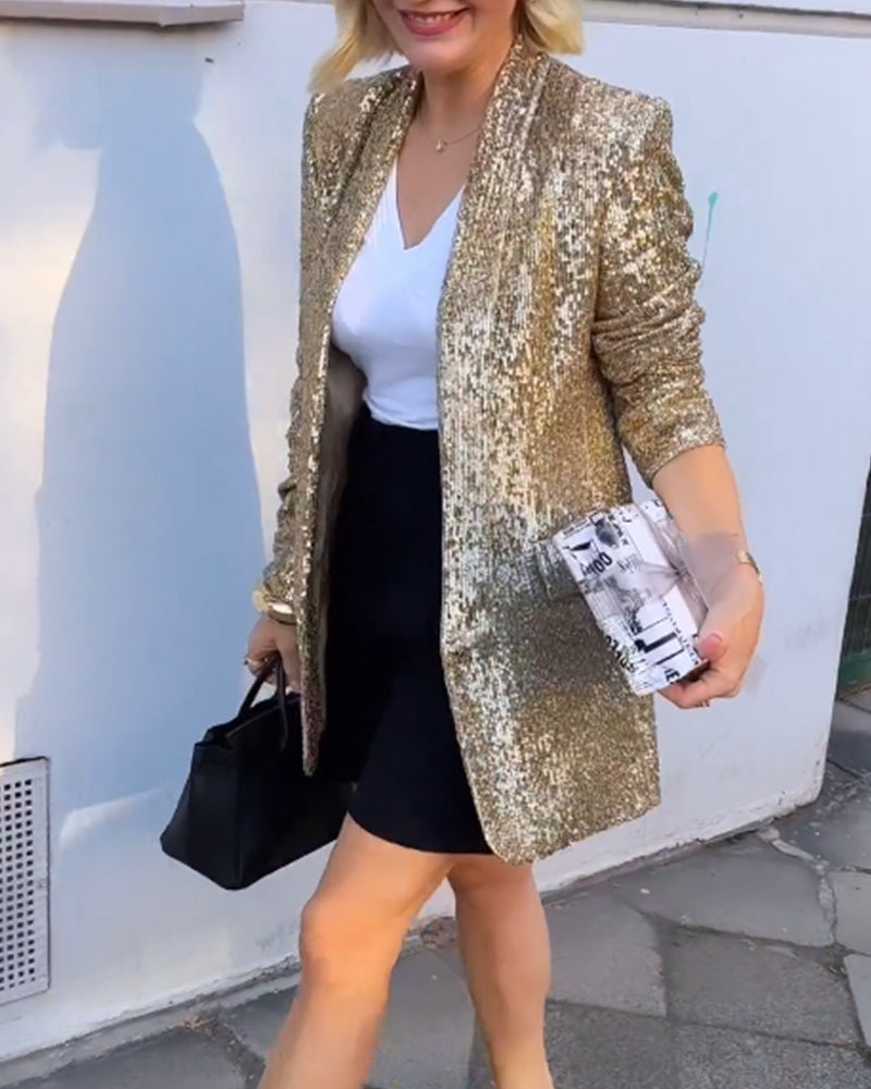 Goldene Glitzerjacke mit Glitzer