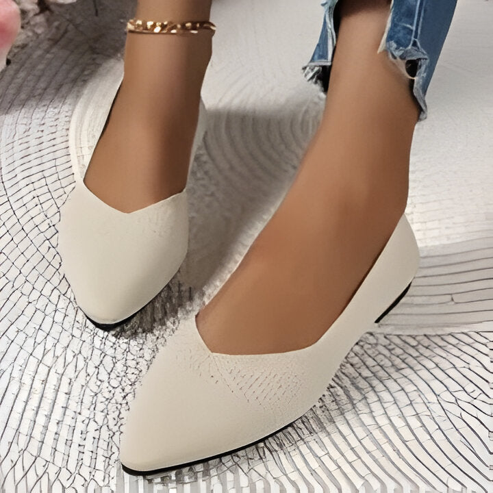 Charmaine | Damen Mode flache Schuhe, Casual Pointed Toe Knit Flats R&B