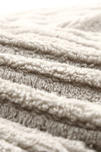 Unifarbene Plüsch Fleece Jacke Mit Knopfleiste