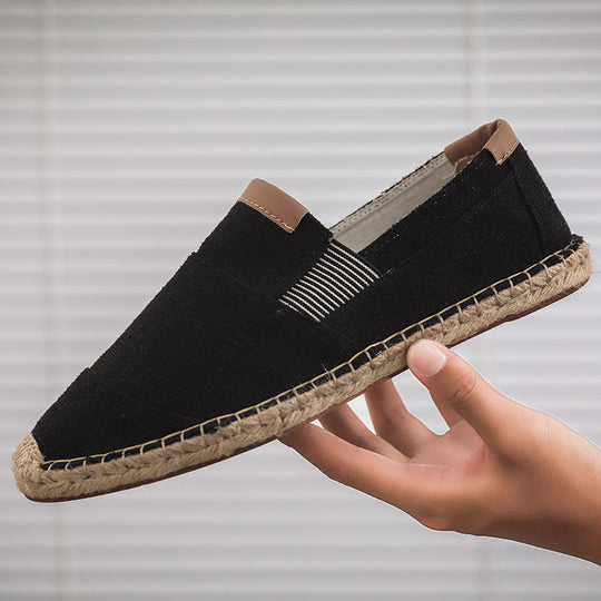 R&B | Boss Stilvolle Handgemachte Leinwandstrohschuhe Sommer-Chic