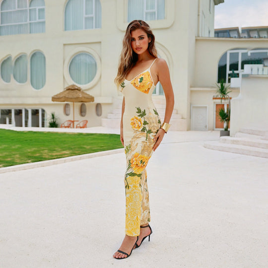 R&B | Schlankes Kleid mit Sling-Print