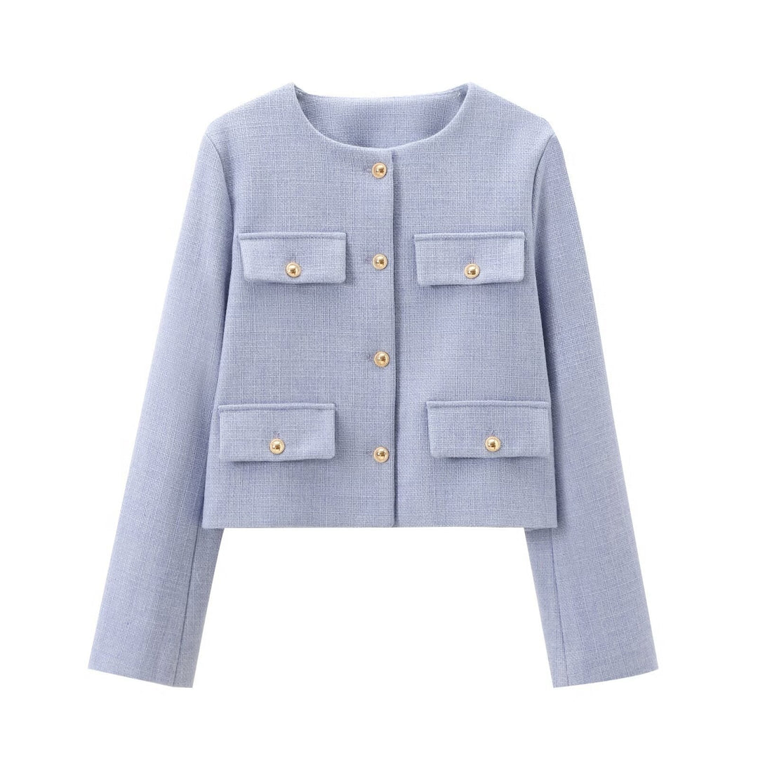 R&B | Hals Einfarbig Einreiher Jacke