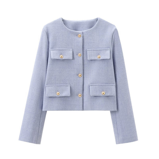 R&B | Hals Einfarbig Einreiher Jacke