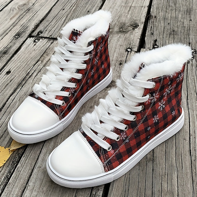Karierte Schneeschuhe Mit Plüschfutter Mila R&B