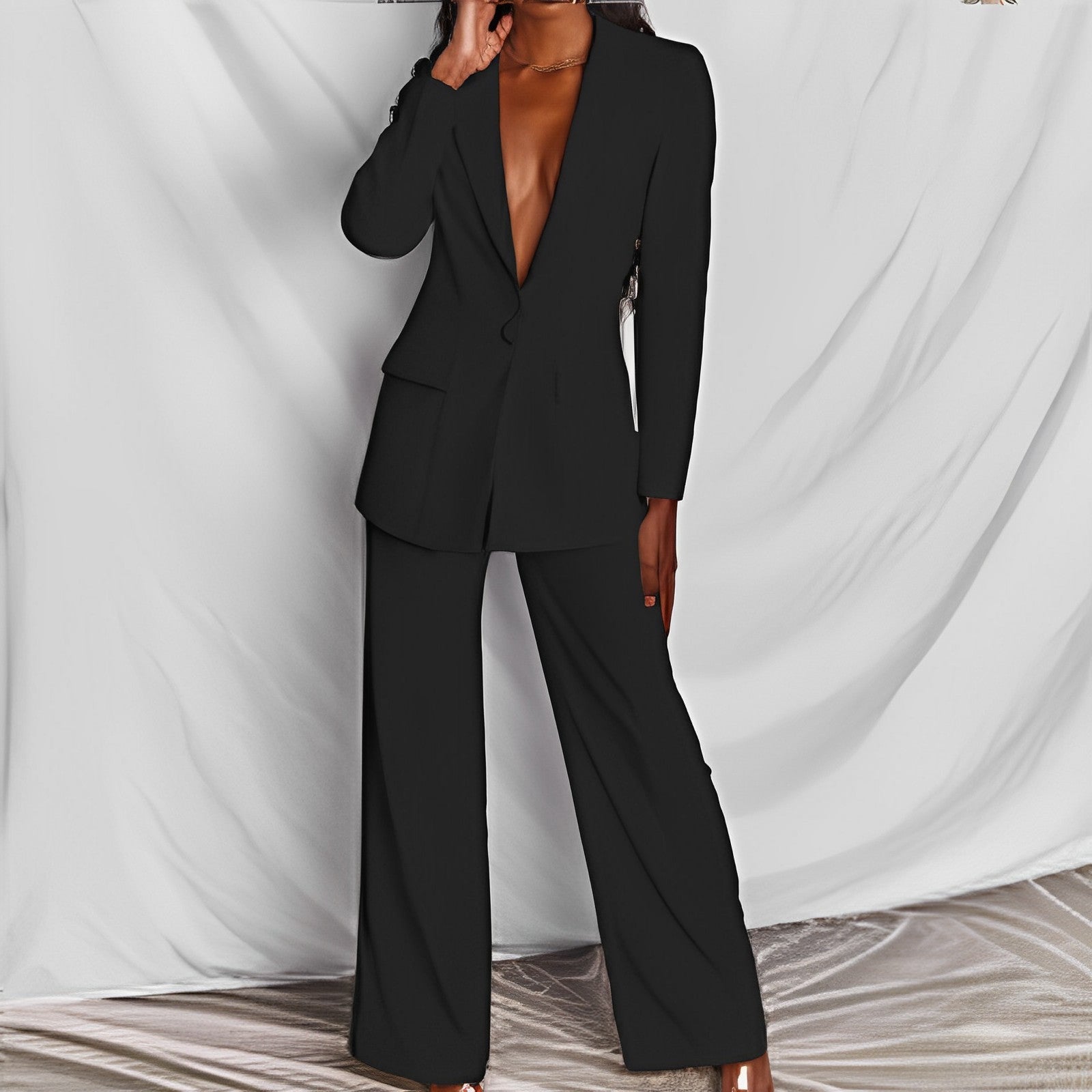 R&B | Eleganter Damenanzug mit Langen Ärmeln und Hose