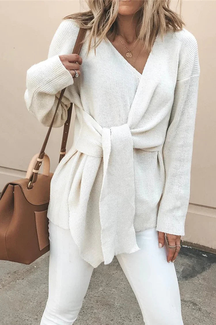 R&B | Lässige, solide Patchwork-Strickjacke
