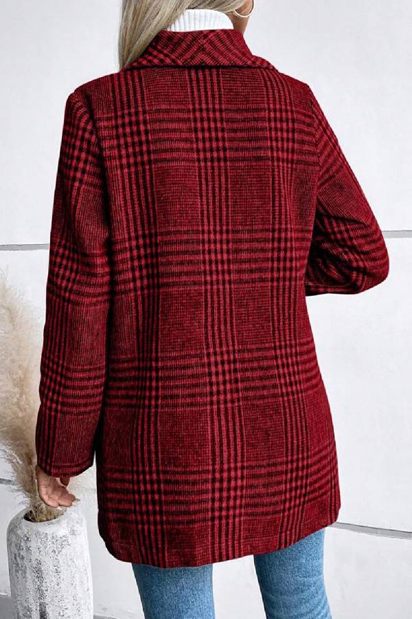R&B | Kollektion Karierter Kragen Langarmjacke