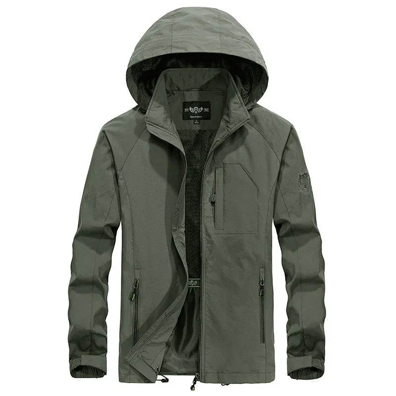 R&B | Wasserdichte Outdoor Herrenjacke mit Abnehmbarem Kapuzenverband
