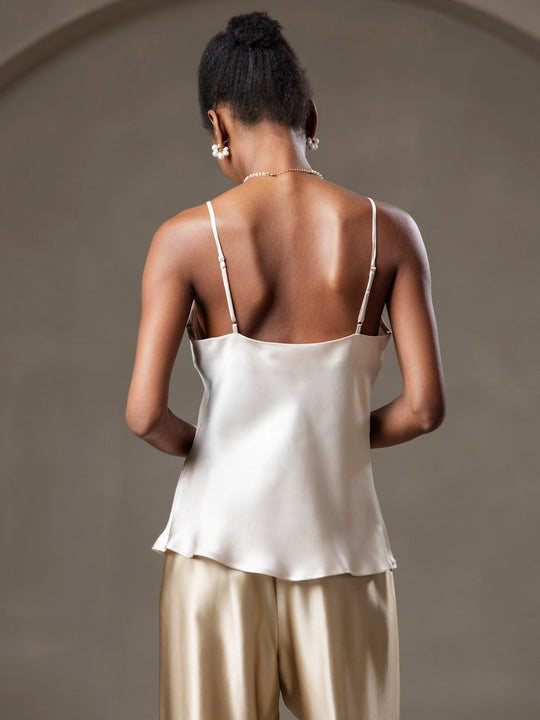 R&B | V-Ausschnitt Reine Seide Spaghettiträger Camisole Top