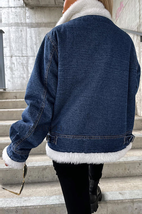 R&B | Woll-Patchwork-Revers lockere lässige Jacke