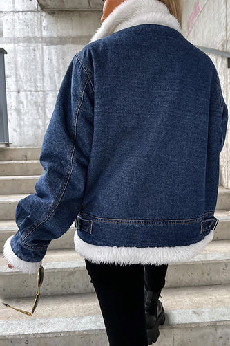 R&B | Woll-Patchwork-Revers lockere lässige Jacke