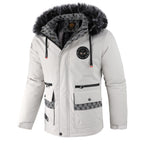 R&B | Herrenjacke mit Abnehmbarer, Pelzgefütterter Kapuze