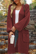 R&B | Länge Locker Oversized Doppelte Tasche Cardigan Sweater Jacke