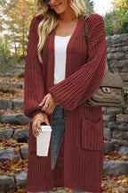 R&B | Länge Locker Oversized Doppelte Tasche Cardigan Sweater Jacke