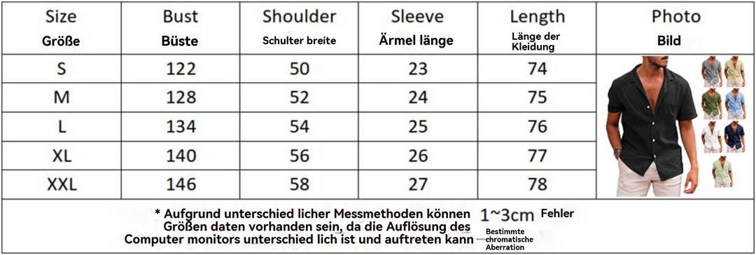 R&B | Atmungsaktives Hemd aus Baumwolle und Leinen mit Revers