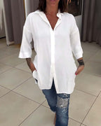 R&B | Weiße Bluse Im Oversized Schnitt