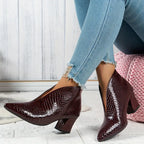 R&B | Glänzende Croco Print Stiefeletten
