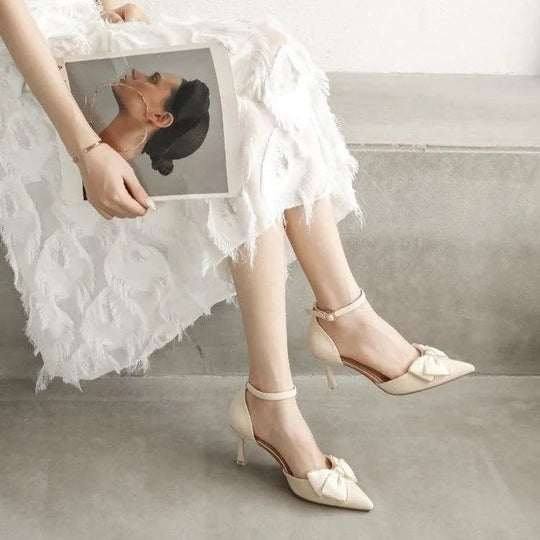 R&B | Pumps für Damen mit Schleife und Spitzenabsatz