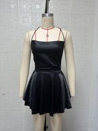 R&B | Halter einfarbig Strapskleid kurz