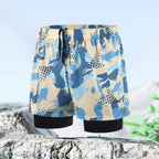 R&B | Doppellagige Herren Sport Fitness Anti-Peinlichkeit Strandhose