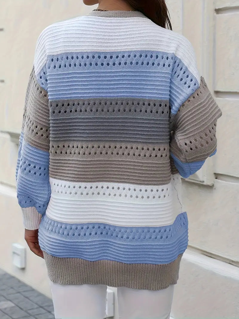 R&B | Strickjacke mit Farbblockierungen