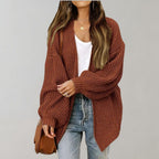 R&B | offene Strickjacke mit Bischofsärmeln