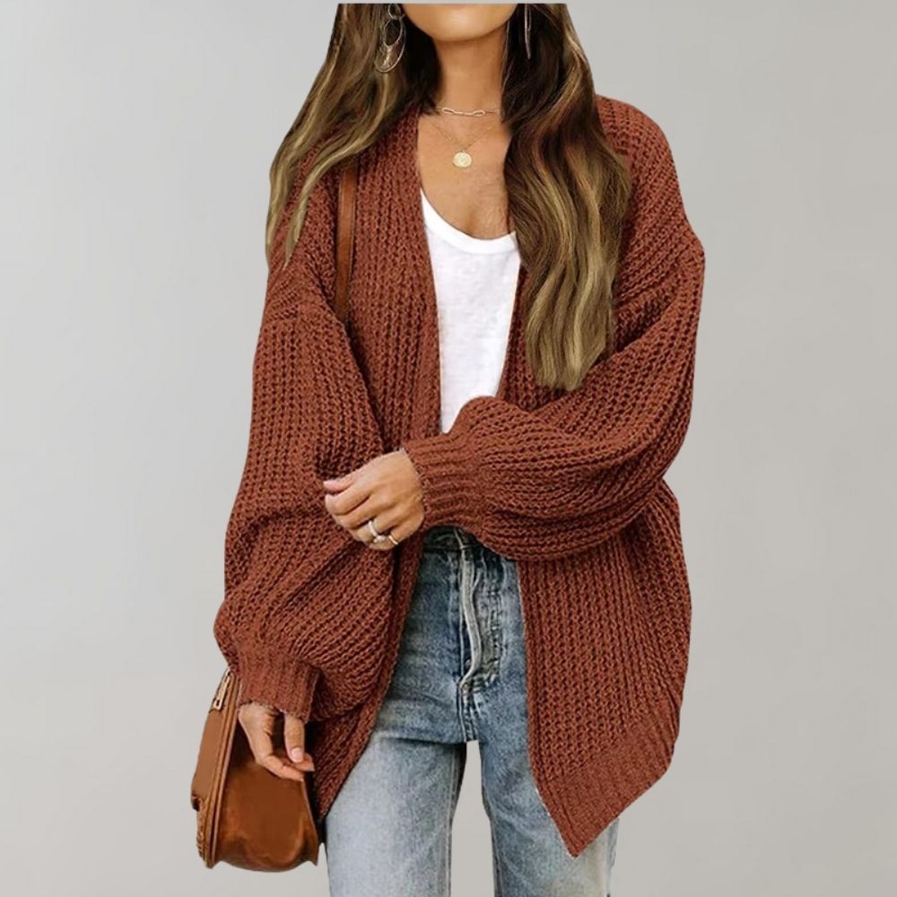 R&B | offene Strickjacke mit Bischofsärmeln