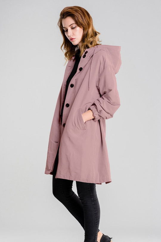 R&B | Lässiger, Großer, Wasserdichter Mantel mit Kapuze und Windschutz für Frauen Perfekt für Herbst und Winter