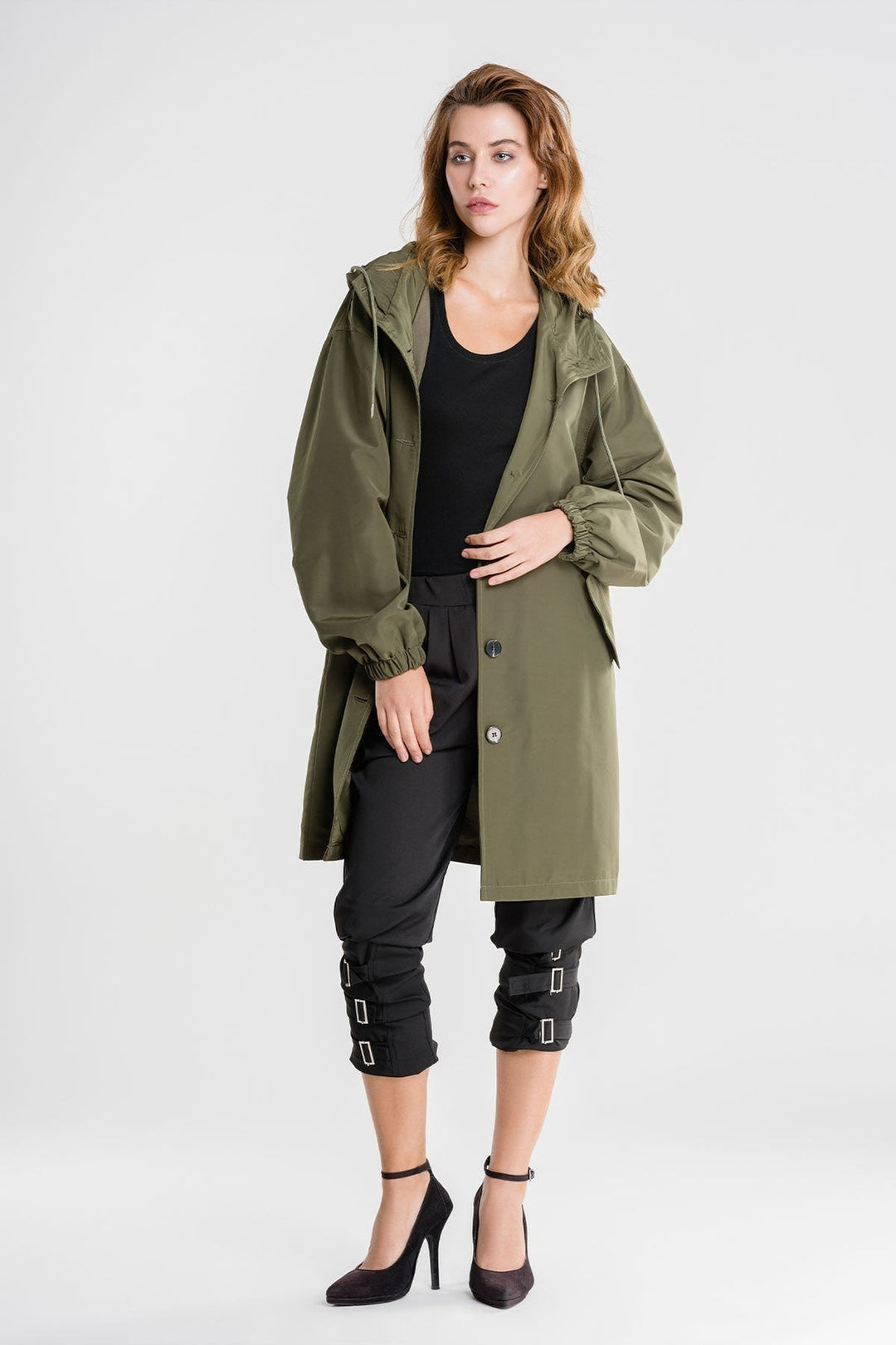R&B | Lässiger, Großer, Wasserdichter Mantel mit Kapuze und Windschutz für Frauen Perfekt für Herbst und Winter