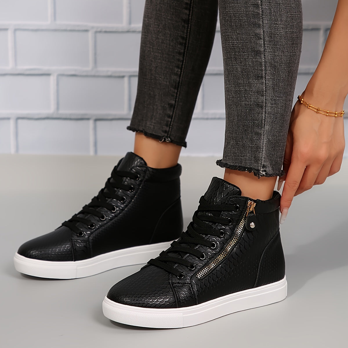 R&B | Einfache Lässige Sneakers mit Reißverschluss