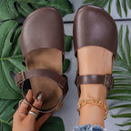 R&B | Retro Damen Slingback Sandalen mit Kork und Geschlossener Spitze