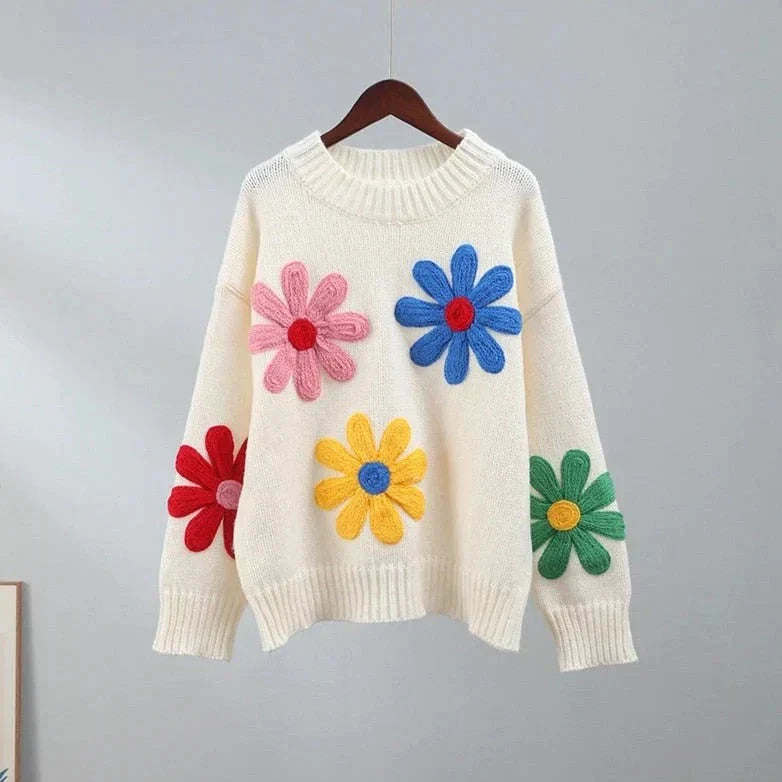 R&B | Eleganter Blumenkunst Pullover für Einen Gemütlichen Saisonalen Stil